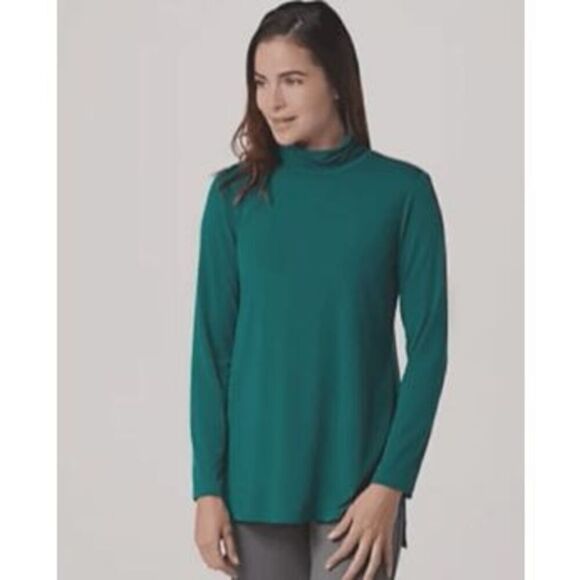 Susan Graver Women 3X Modern Essential Liquid Knit Turtleneck Burgandy Hi Low NW - Picture 7 of 7